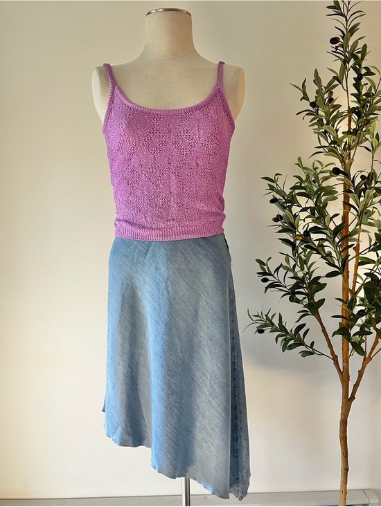 XOXO Dresses & Skirts - Y2K vintage XOXO  Blue Asymmetrical thin denim chambray Skirt